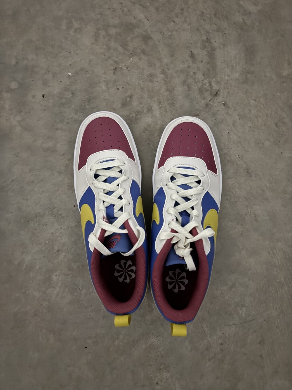 Nike Colorblock Sneakers in White, Blue & Maroon